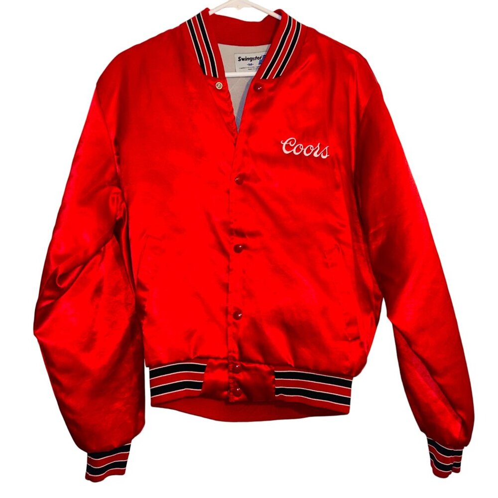 Vintage Coors Red Satin Bomber jacket Men’s Medium